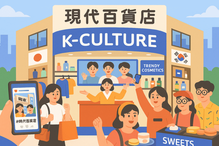現代百貨店、渋谷に上陸。Kカルチャーが日本の小売を変えるか? Copilot 20250920 061045 768x512